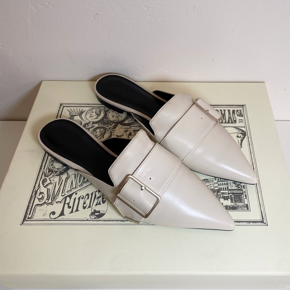 Charles Keith faux leather pointed mule